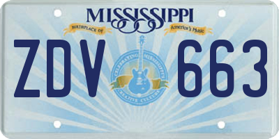 MS license plate ZDV663