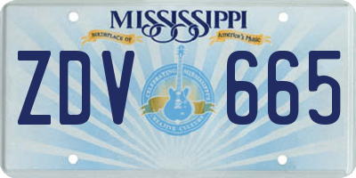 MS license plate ZDV665