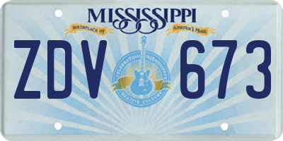 MS license plate ZDV673