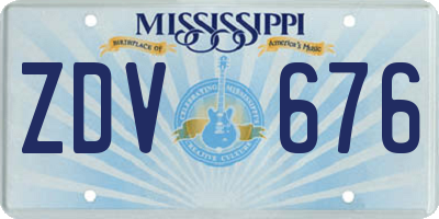 MS license plate ZDV676