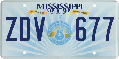 MS license plate ZDV677