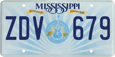 MS license plate ZDV679