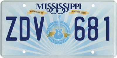 MS license plate ZDV681