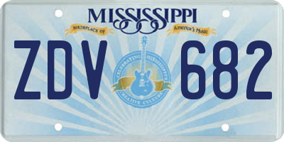 MS license plate ZDV682