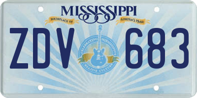 MS license plate ZDV683