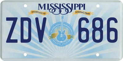 MS license plate ZDV686