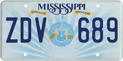 MS license plate ZDV689