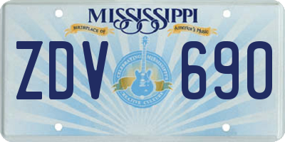 MS license plate ZDV690