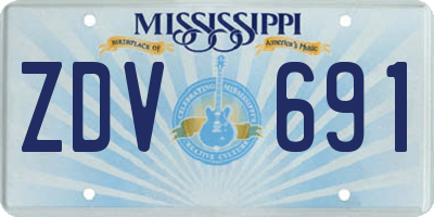 MS license plate ZDV691