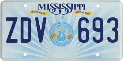 MS license plate ZDV693