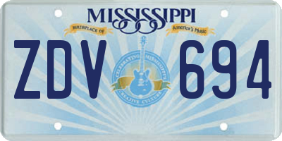 MS license plate ZDV694