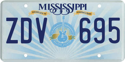 MS license plate ZDV695