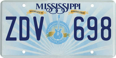 MS license plate ZDV698