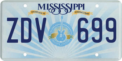 MS license plate ZDV699