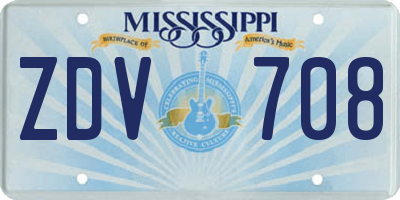 MS license plate ZDV708