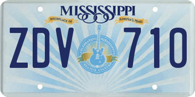 MS license plate ZDV710