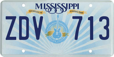 MS license plate ZDV713