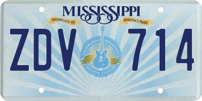 MS license plate ZDV714
