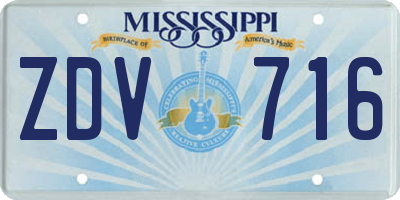 MS license plate ZDV716