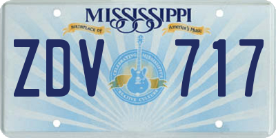 MS license plate ZDV717