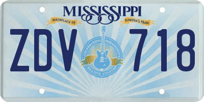 MS license plate ZDV718
