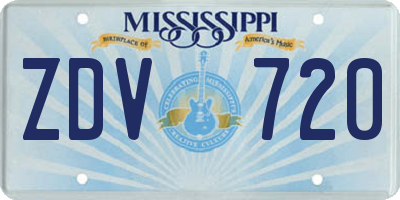 MS license plate ZDV720