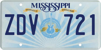MS license plate ZDV721