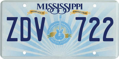 MS license plate ZDV722