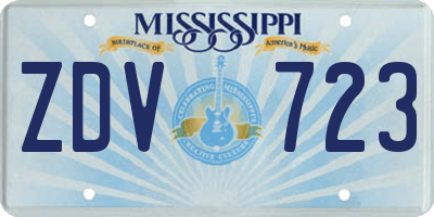 MS license plate ZDV723
