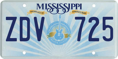 MS license plate ZDV725