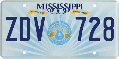 MS license plate ZDV728