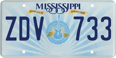 MS license plate ZDV733
