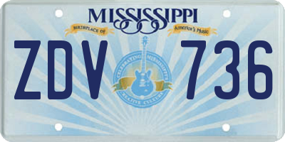 MS license plate ZDV736