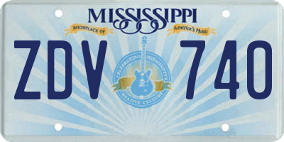MS license plate ZDV740