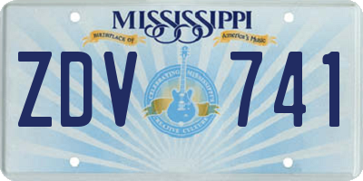 MS license plate ZDV741