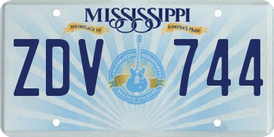 MS license plate ZDV744