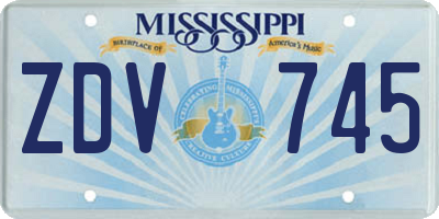 MS license plate ZDV745