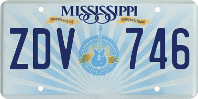 MS license plate ZDV746