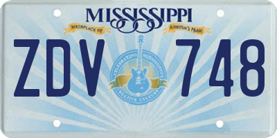 MS license plate ZDV748