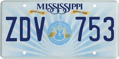MS license plate ZDV753