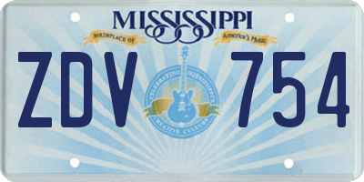 MS license plate ZDV754