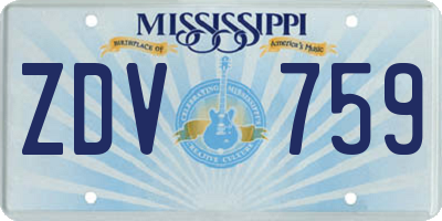MS license plate ZDV759