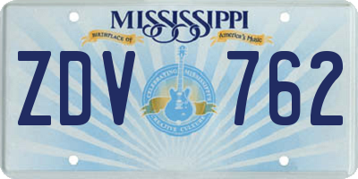 MS license plate ZDV762