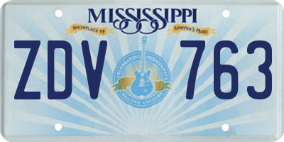 MS license plate ZDV763