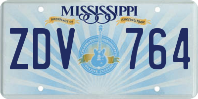MS license plate ZDV764