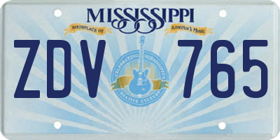 MS license plate ZDV765