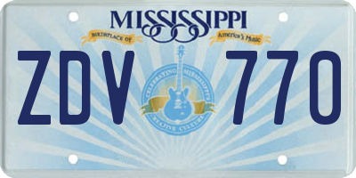 MS license plate ZDV770