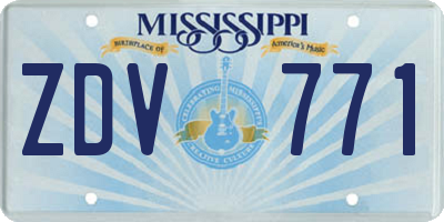 MS license plate ZDV771
