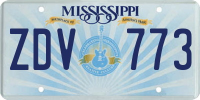 MS license plate ZDV773