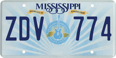 MS license plate ZDV774